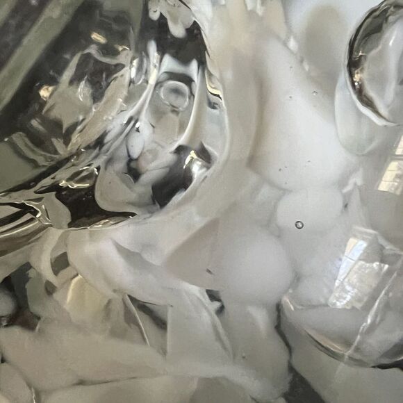 Vintage Joe St. Clair Art Glass White Clear Flower Paperweight Candle Holder - Picture 6 of 8